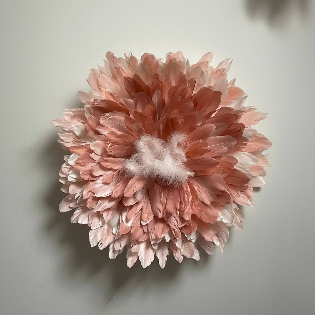 Aurore — art mural en plumes fait main, Rêves de Vi