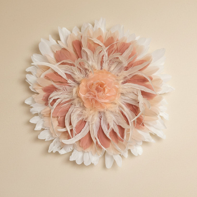Cœur d'Organza — art mural en plumes fait main, Rêves de Vi