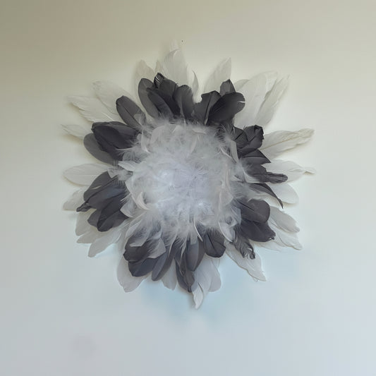 Crépuscule — art mural en plumes fait main, Rêves de Vi