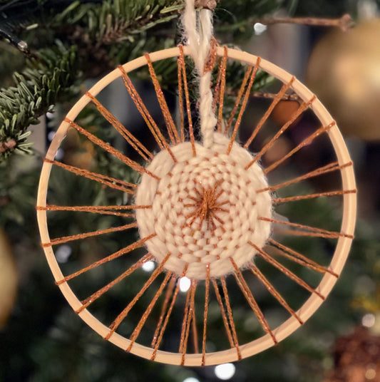 Boule de Noël — art mural en plumes fait main, Rêves de Vi